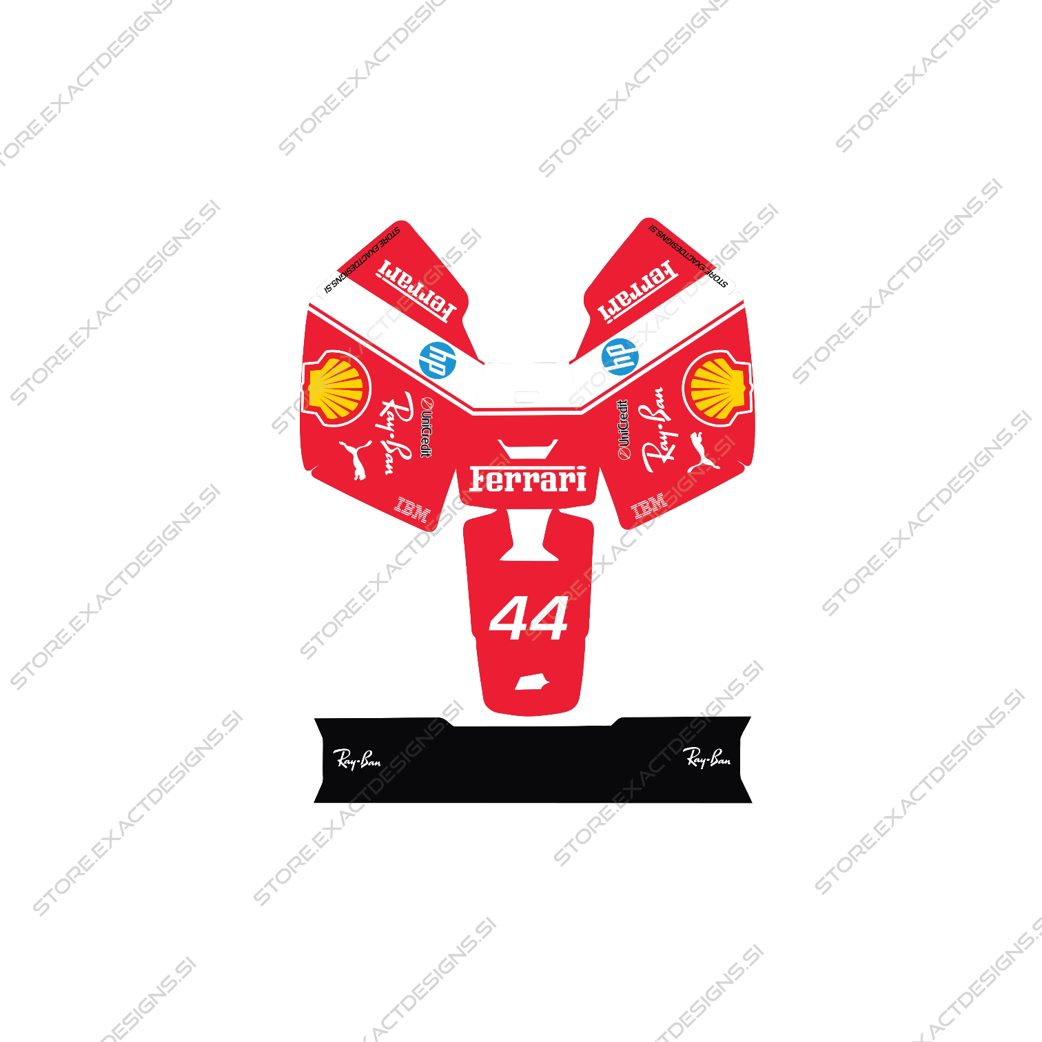 F1 Ferrari - Nalepka za Mammotion robotske kosilnice Exact Designs