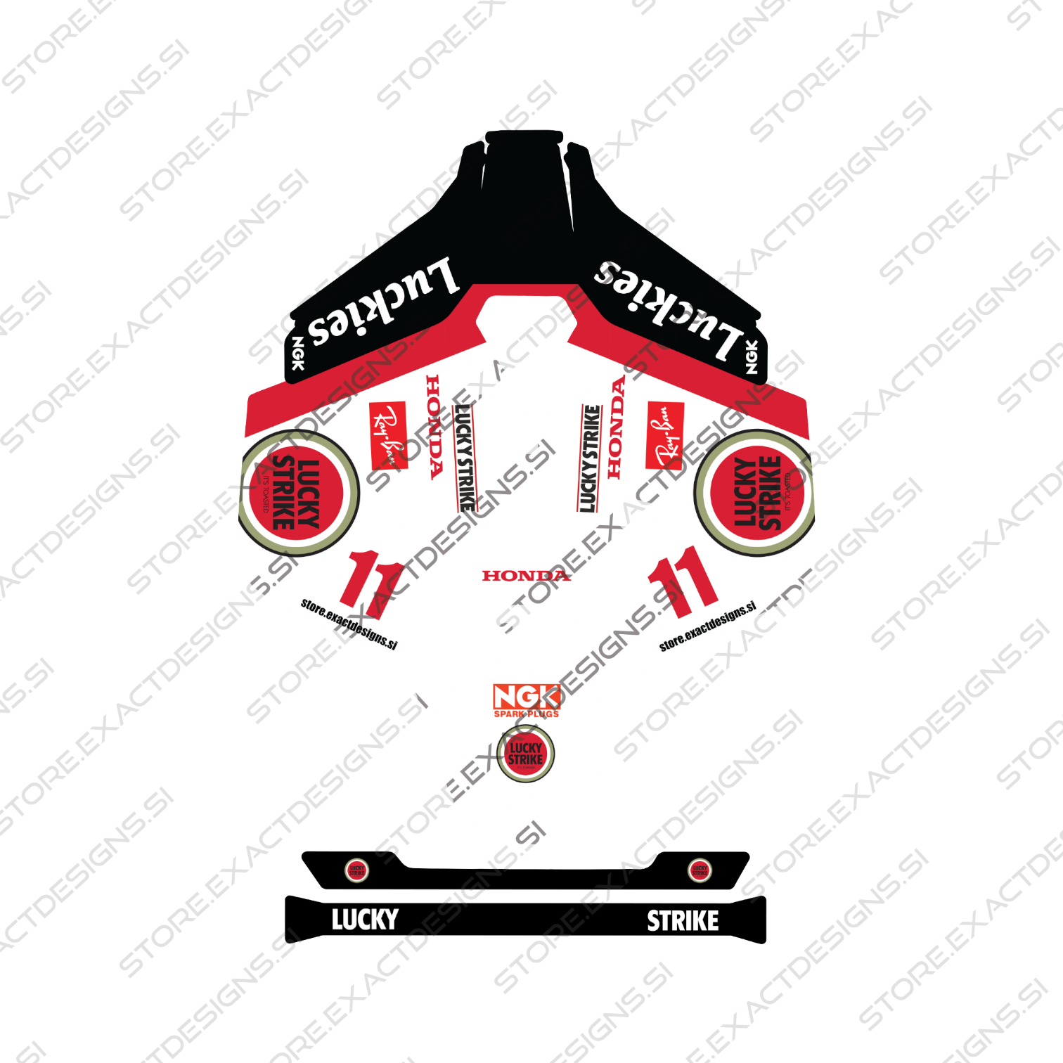 F1 Lucky Strike Honda – Aufkleber für Mammotion Mähroboter Exact Designs